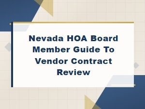 Nevada Hoa Vendor Contract Review Guidelines