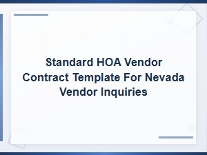 Standard Hoa Vendor Contract Review for Nevada