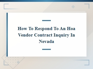 Responding to Hoa Vendor Contract Inquiries in Nevada