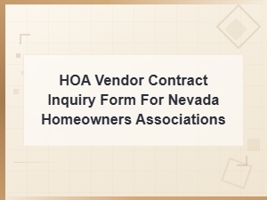 Nevada Hoa Vendor Contract Inquiry Form Template