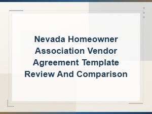 Nevada Hoa Vendor Agreement Template Review