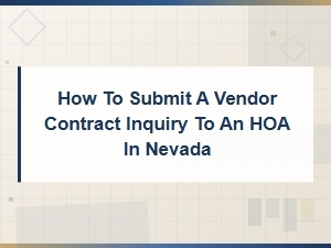 Nevada Hoa Vendor Contract Inquiry Guide