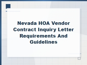 Nevada Hoa Vendor Contract Inquiry Letter Guidelines
