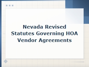 Nevada Revised Statutes for Hoa Vendor Agreements