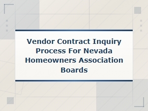 Vendor Contract Inquiry Process for Nevada Hoa Boards