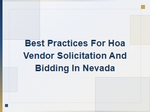 Nevada Hoa Vendor Solicitation and Bidding Guide