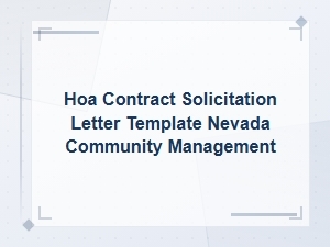 Nevada Hoa Contract Solicitation Letter Template